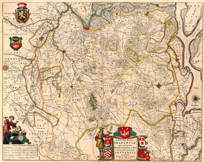 Brabantiae Breda-Antwerpen 1645 Blaeu